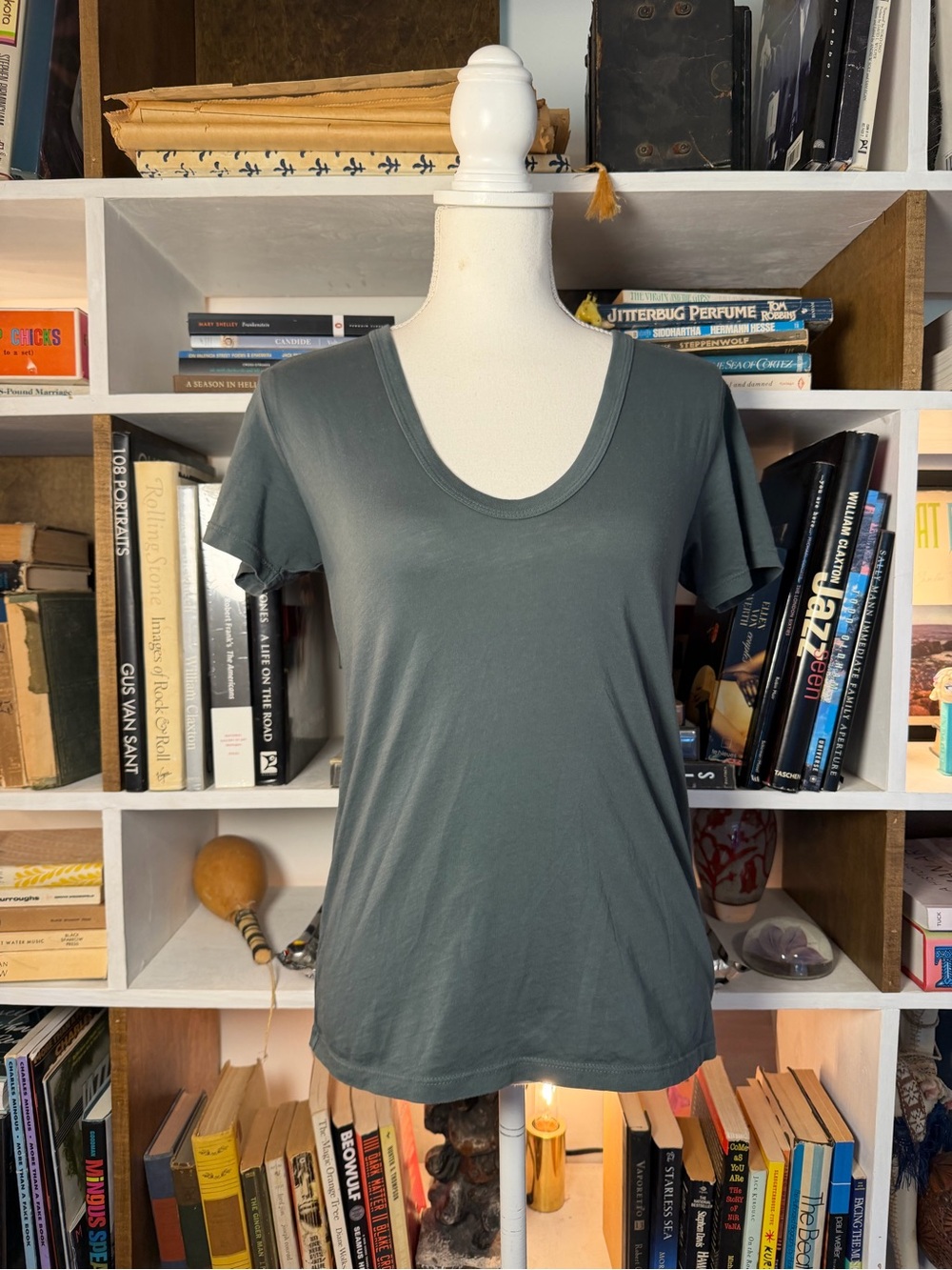 Classic Scoop Neck Tee - Slate Green
